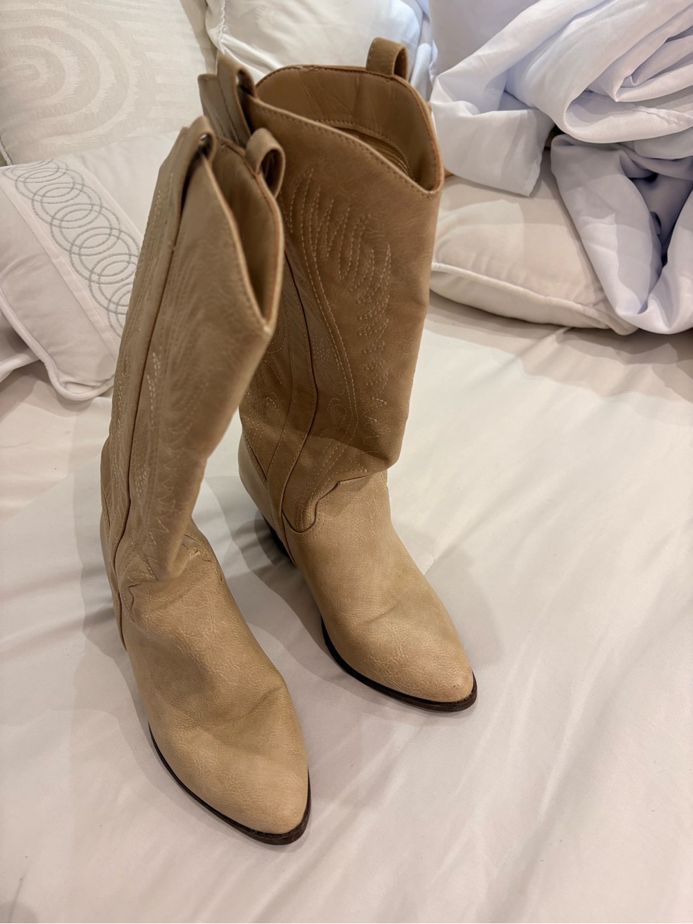 Princess Polly Tan Over-the-Knee Western Boots